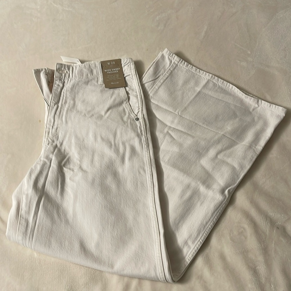 Madewell Wide Sweep Denim Trousers - Vintage ivory